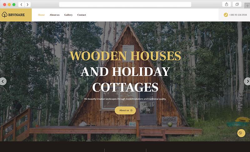 Prikazan izgled sajta Wooden house - Brvnare